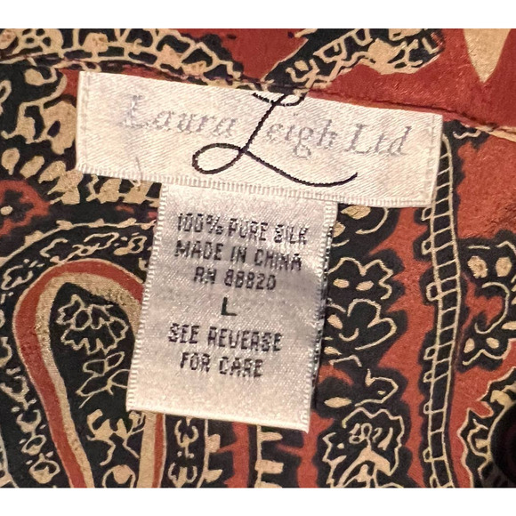 Laura Leigh Ltd Women's Button Front‎ Blouse Size L 25 1/2" Long x 21" PTP - Picture 3 of 4